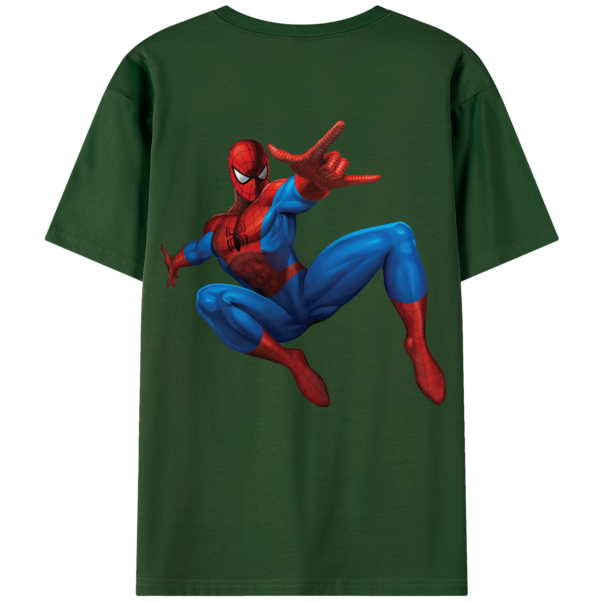 （画像用） Spider Man スパイダーマン 綿100％半袖Tシャツ（背面プリント）